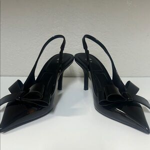 Zara heels shoes black patent.